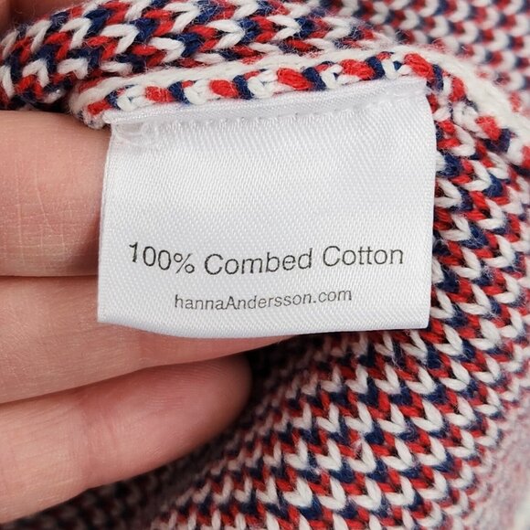 Hanna Andersson Sweater Womens Small White Blue Fair Isle Quarter Zip Pullover - Picture 7 of 12